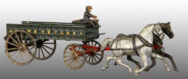 CAST IRON IVES ADAMS EXPRESS WAGON TOY.           