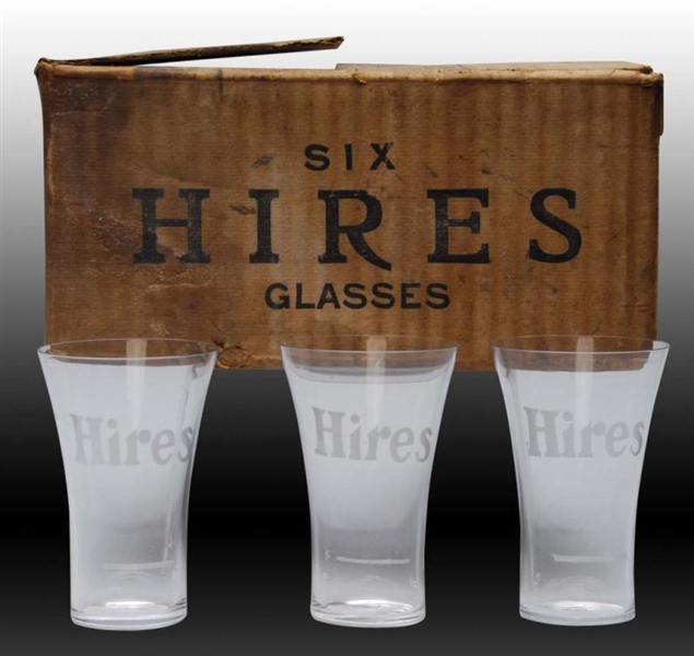 LOT OF 3: ETCHED HIRES FLARE GLASSES.             