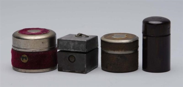 LOT OF 4: TRAVEL-SIZE INKWELLS.                   