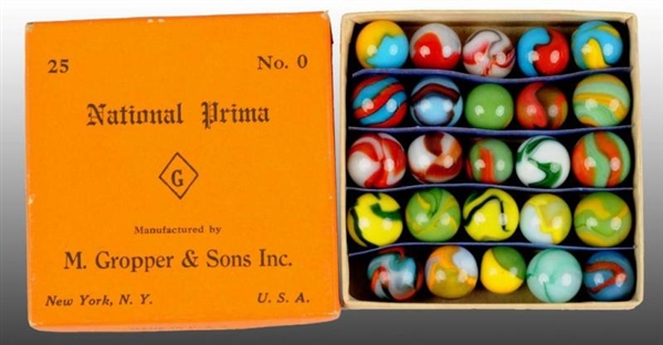 NATIONAL PRIMA ORIGINAL BOX NO. 0 MARBLES.        