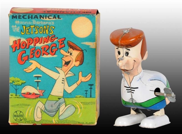 MARX TIN WIND-UP JETSONS HOPPING GEORGE TOY.      