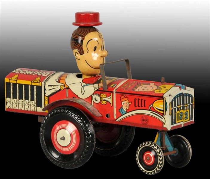 TIN MARX DAGWOOD THE DRIVER WIND-UP TOY.          
