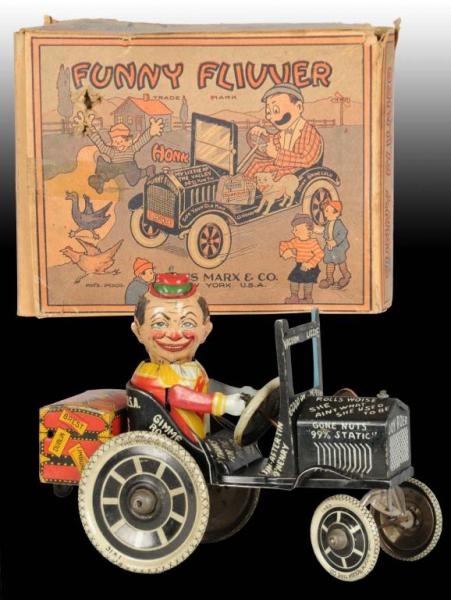MARX TIN WIND-UP FUNNY FLIVVER TOY AUTO.          