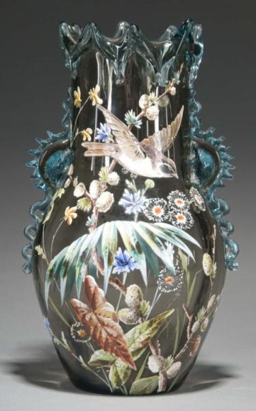 MOSER DECORATED VASE.                             