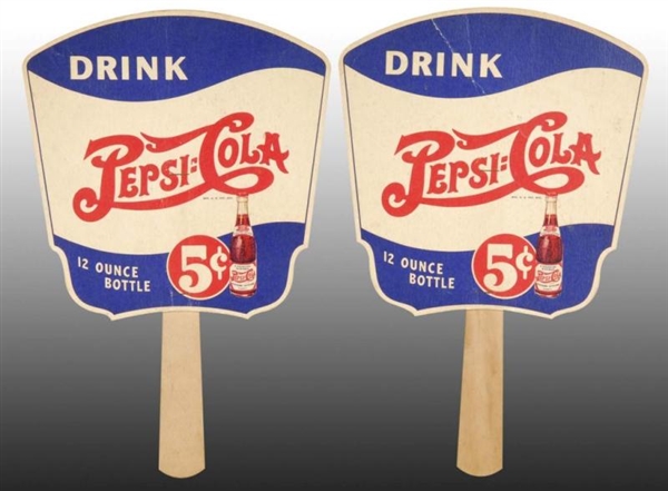 LOT OF 2: IDENTICAL PEPSI COLA HAND FANS.         