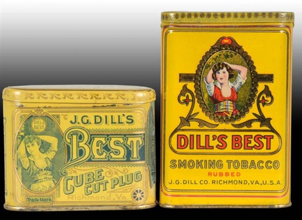 LOT OF 2: DILLS BEST TOBACCO TINS.               