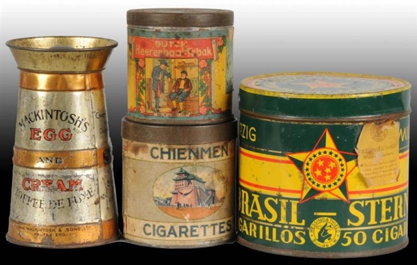 LOT OF 4: MISCELLANEOUS TINS.                     