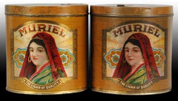 LOT OF 2:  MURIEL CIGAR CANISTERS.                