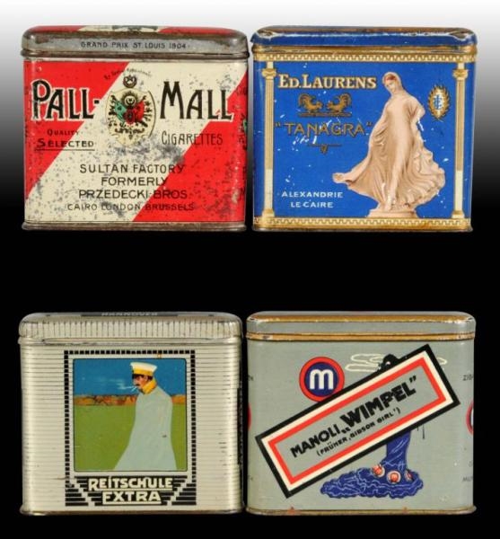 LOT OF 4: FOREIGN CIGARETTE TINS.                 
