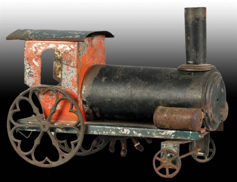 FALLOWS EARLY AMERICAN TIN TOY FLOOR TRAIN ENGINE.