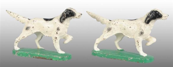 SETTER POINTER DOG CAST IRON BOOKENDS.            