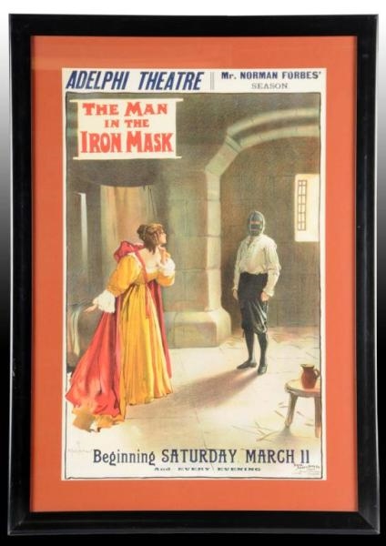 THE MAN IN THE IRON MASK PAPER LITHO POSTER.      