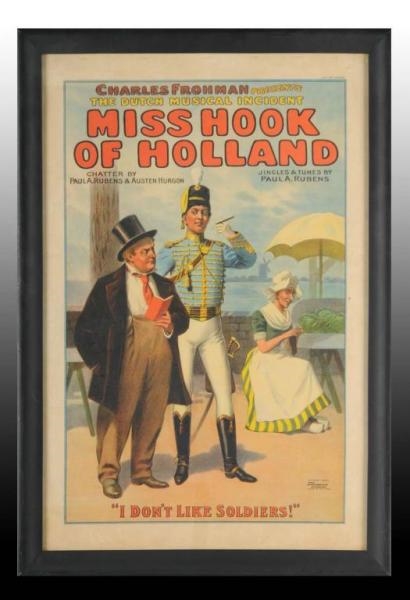 MISS HOOK OF HOLLAND PAPER LITHO PLAY POSTER.     
