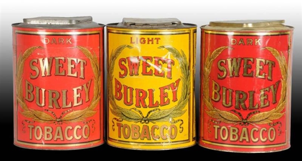 LOT OF 3: ASSORTED COUNTRY STORE TOBACCO TIN BINS.