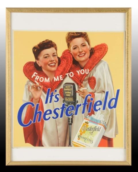 CHESTERFIELD CIGARETTES CARDBOARD POSTER.         