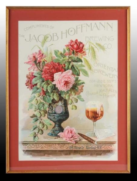 JACOB HOFFMAN BREWING CO. PAPER LITHO AD POSTER.  