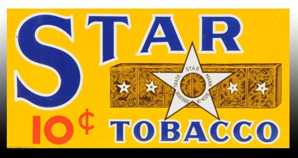 STAR TOBACCO EMBOSSED TIN SIGN.                   
