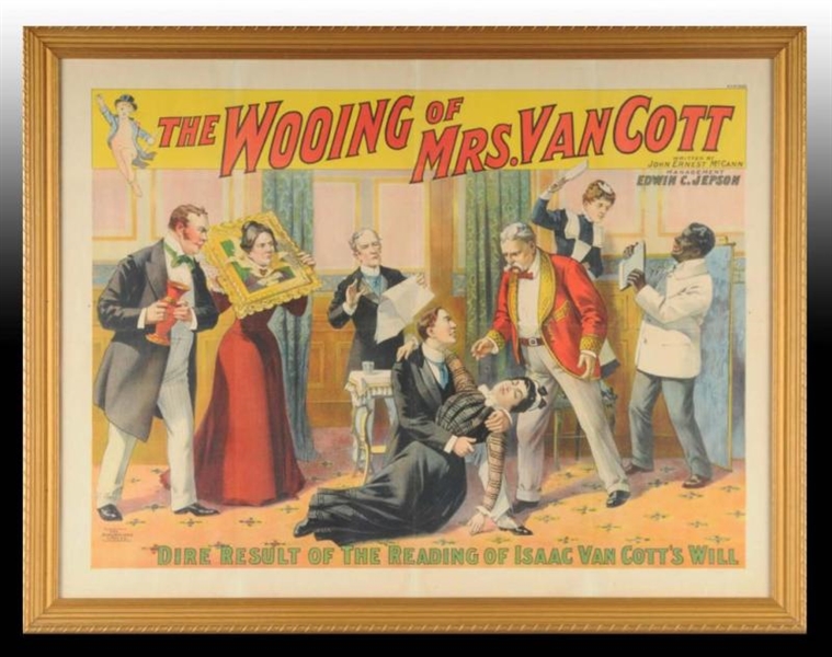 THE WOOING OF MRS. VANCOTT PAPER LITHO PLAY POSTER