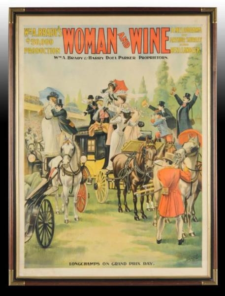 WOMAN & WINE PAPER LITHO PLAY POSTER.             