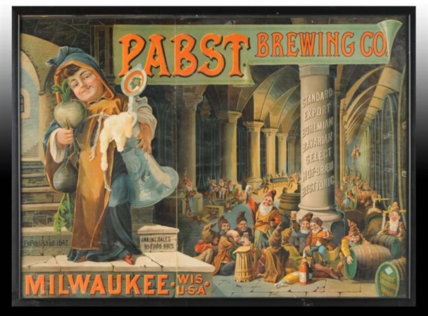 PABST BREWING CO. PAPER LITHO AD POSTER.          
