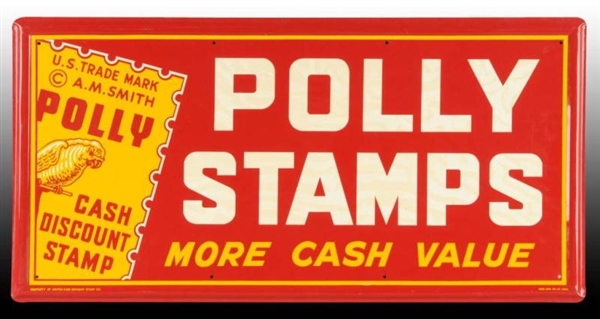 POLLY STAMPS TIN SIGN.                            