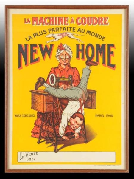 PAPER LITHO NEW HOME SEWING MACHINE POSTER.       