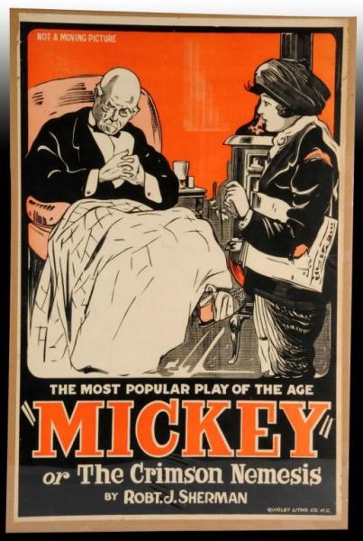 MICKEY PAPER LITHO THEATRE POSTER.                