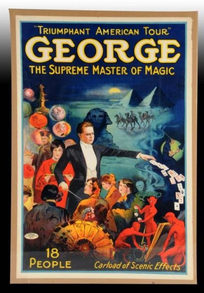 GEORGE SUPREME MASTER OF MAGIC PAPER POSTER.      