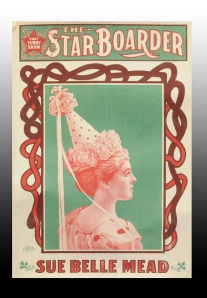 STAR BOARDER PAPER LITHO THEATRE POSTER.          