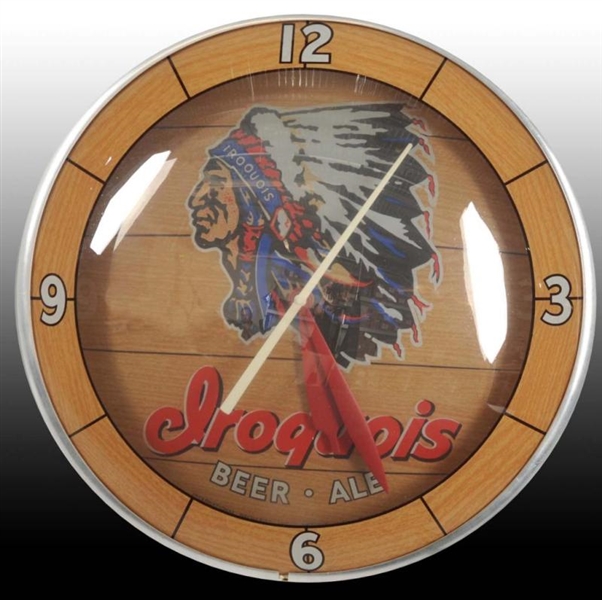 IROQUOIS BEER DOUBLE BUBBLE LIGHT-UP CLOCK.       