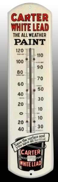 CARTERS WHITE LEAD PAINT PORCELAIN THERMOMETER.   