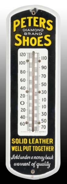 PETERS SHOES PORCELAIN THERMOMETER.               
