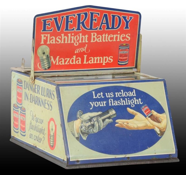 EVEREADY FLASHLIGHT BATTERIES & LAMPS DISPLAY.    