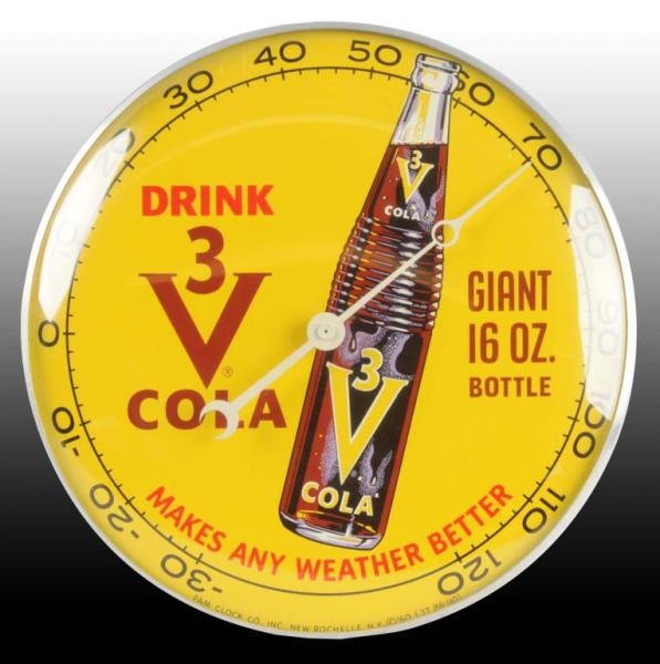 3V COLA PAM METAL & GLASS THERMOMETER.            