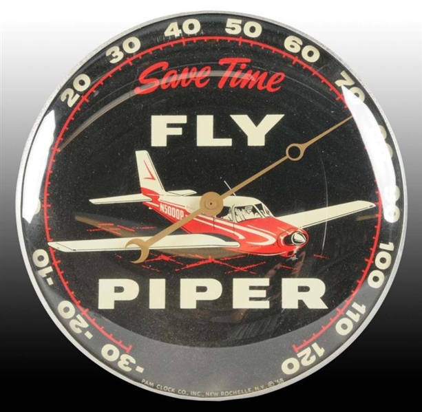 FLY PIPER CUB PAM GLASS & METAL THERMOMETER.      