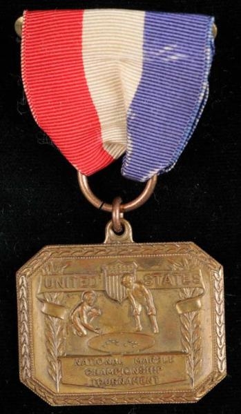 1930 US NATIONAL MARBLES TOURNAMENT MEDAL.        