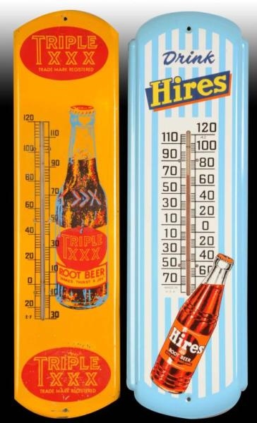 LOT OF 2: TIN THERMOMETERS.                       