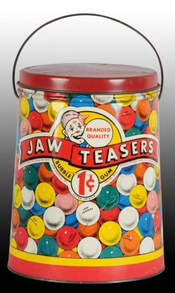 JAW TEASERS LARGER BUBBLE GUM TIN.                