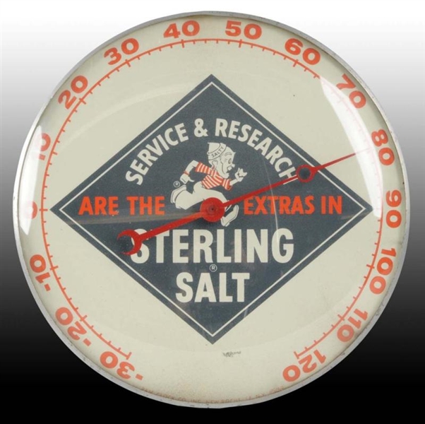STERLING SALT PAM GLASS & METAL THERMOMETER.      