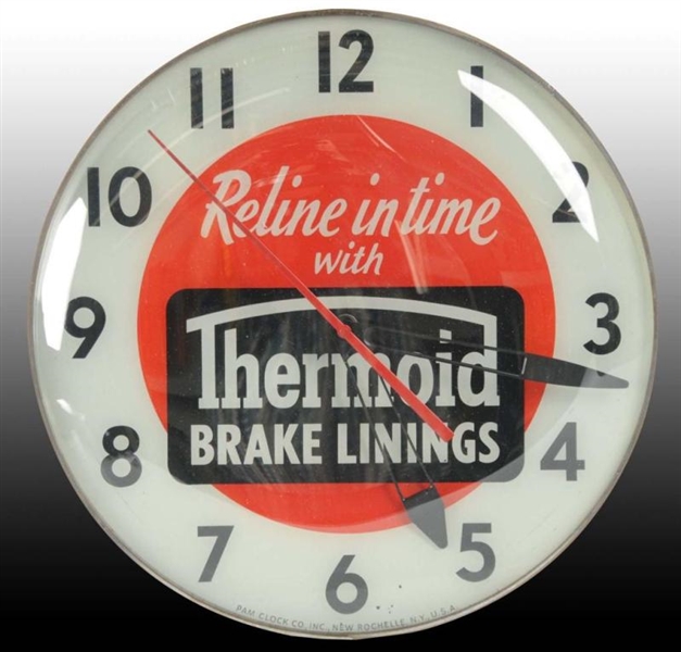 ADVERTISING ELECTRIC CLOCK FOR AUTO BRAKE LININGS.