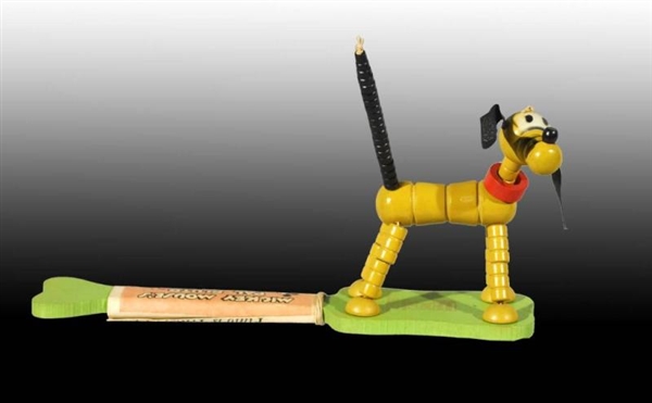 WOODEN FISHER-PRICE DISNEY PLUTO ON PADDLE TOY.   
