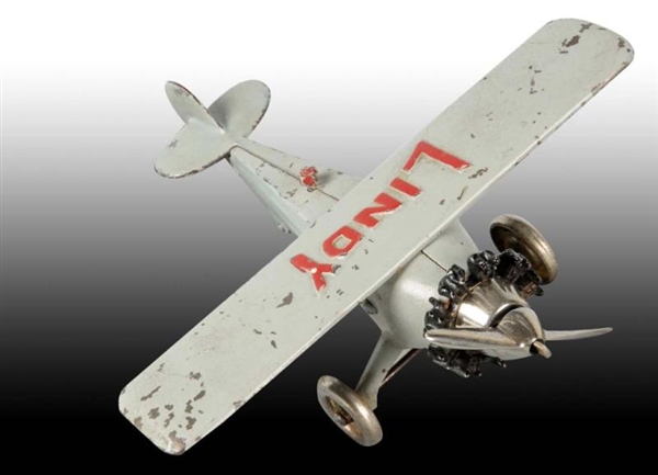 CAST IRON HUBLEY "LINDY" AIRPLANE TOY.            