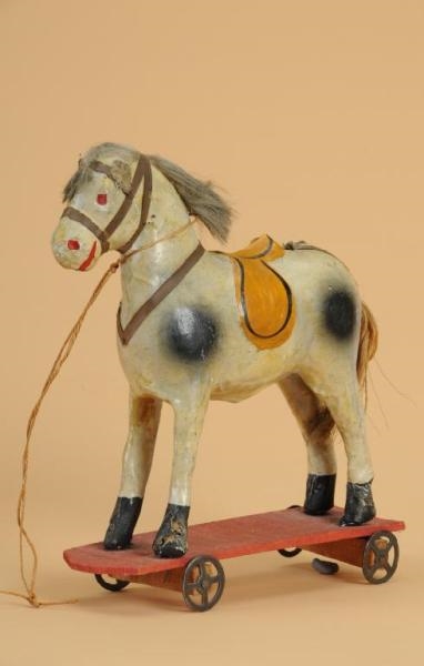 PAPIER MACHE HORSE PULL TOY                       