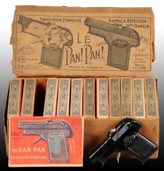 LOT OF 12: FRENCH TOY PISTOLS.                    