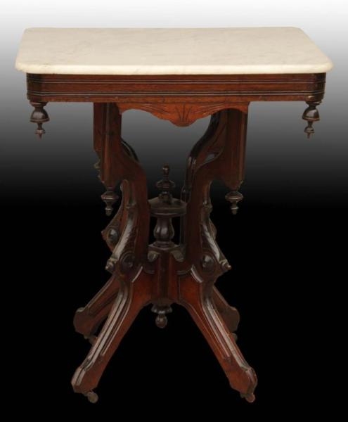 MARBLE TOP VICTORIAN TABLE.                       
