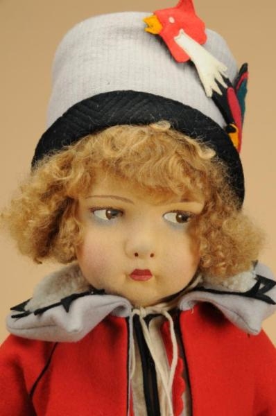 ALL ORIGINAL LENCI 109 CHILD WITH ROOSTER HAT     