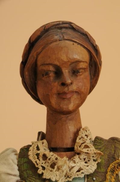 EARLY CARVED WOODEN LADY                          