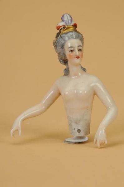 DRESSEL & KISTER HALF DOLL LADY WITH MOLDED PLUMES