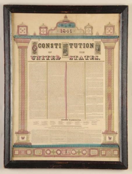 1846 PRINTED BROADSIDE OF THE CONSTITUTION.       