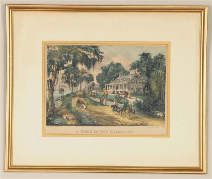 CURRIER & IVES HAND-COLORED LITHOGRAPH.           